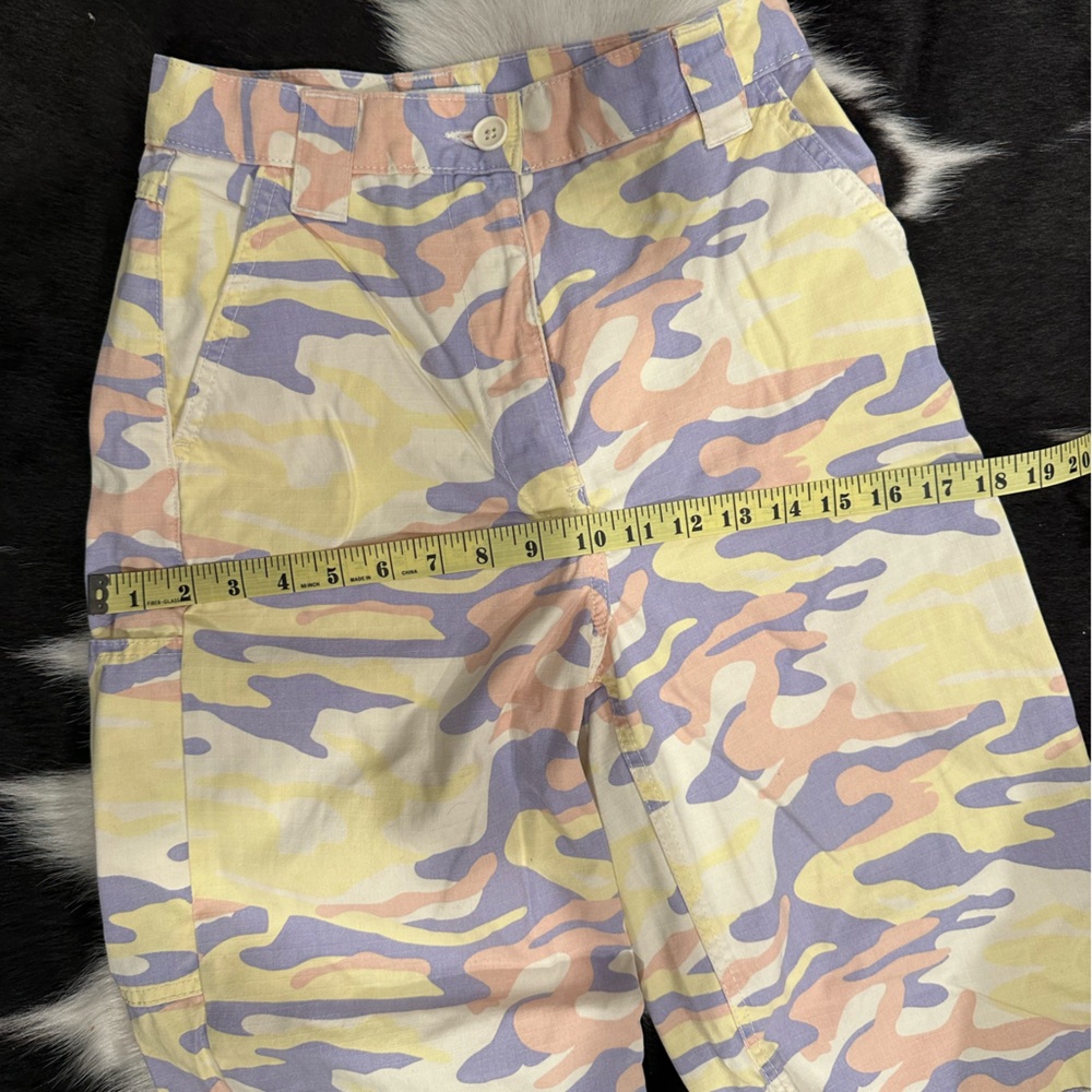 Topshop high rise straight leg utility pants in pastel camo print size 4 - Picture 11 of 13